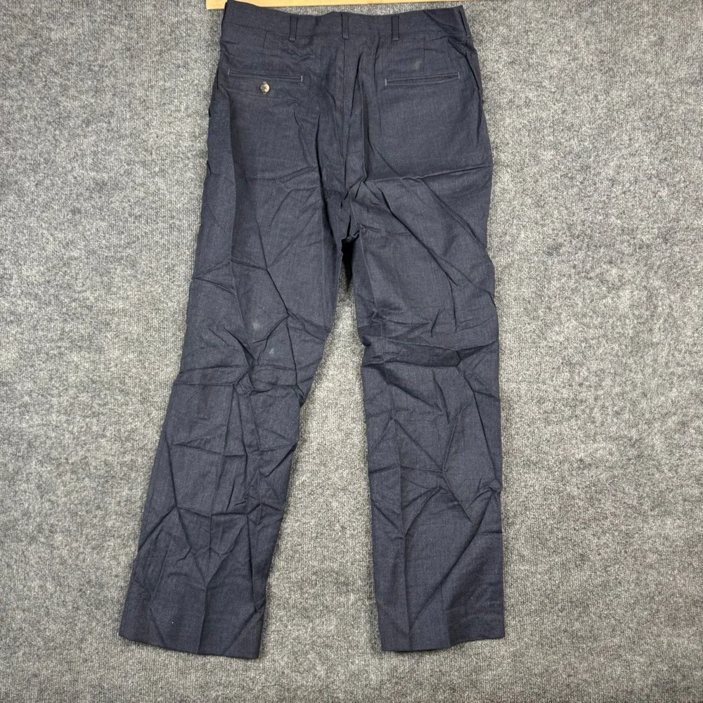 Haggar Dress Pants Mens Size 36x34 Navy Blue Imperial Premium Edition Flat Front